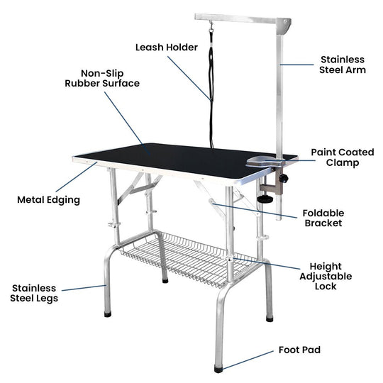 N - 309L Folding Grooming Table – Adjustable Height & Portable Design - Grooming Table