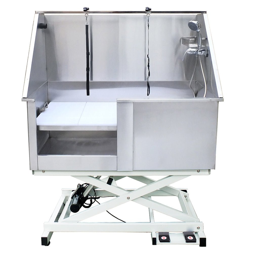 H - 107 Stainless Steel Electric Lifting Tub - Grooming Bathtub