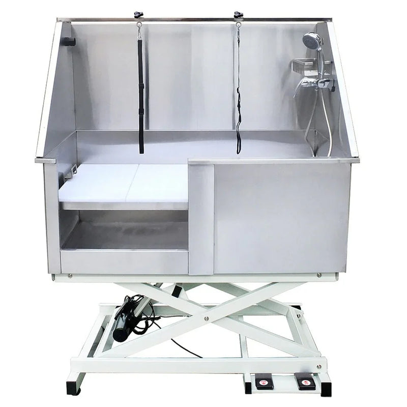 H - 107 Stainless Steel Electric Lifting Tub - Grooming Bathtub