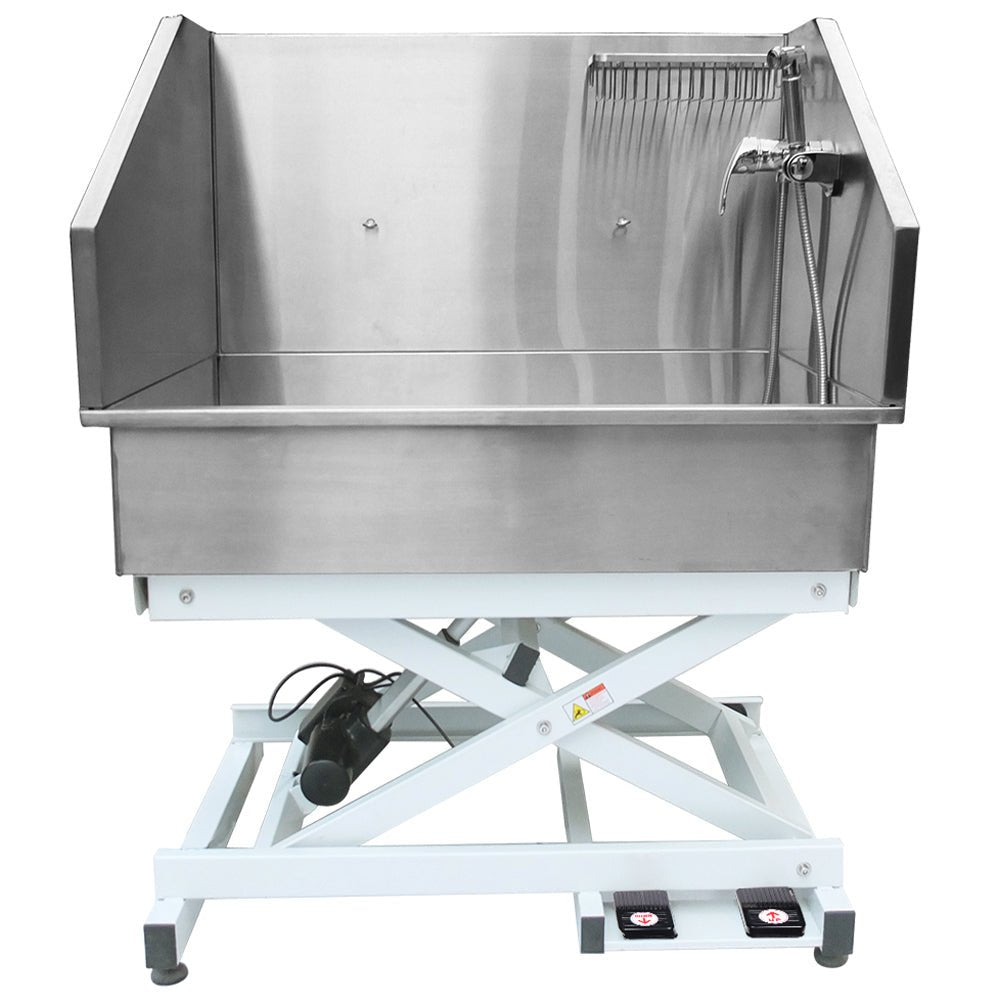 H - 905E Stainless Steel Electric Lifting Tub - Small - Grooming Bathtub