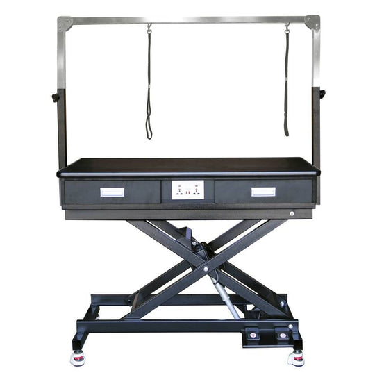 Professional hydraulic pet grooming table with adjustable height and non-slip tabletop