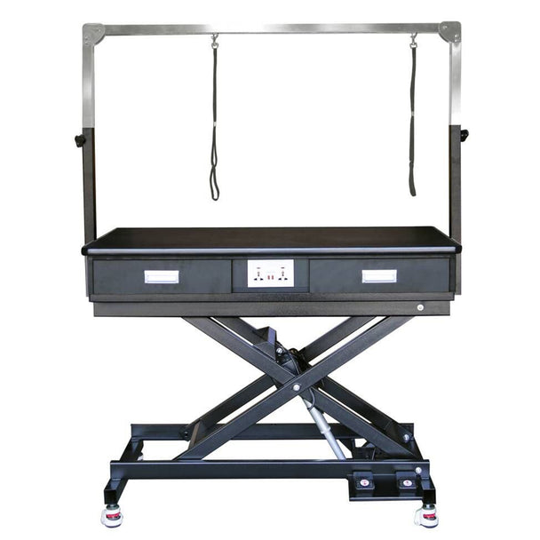 Professional hydraulic pet grooming table with adjustable height and non-slip tabletop