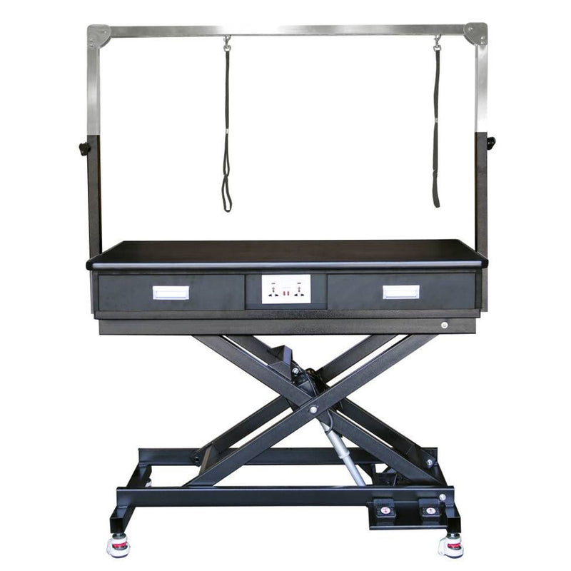 Professional hydraulic pet grooming table with adjustable height and non-slip tabletop