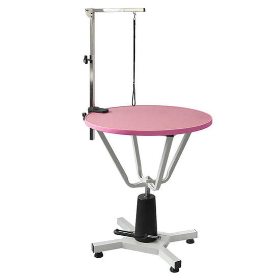 N - 204C Hydraulic Lift Table Round Top - Grooming Table