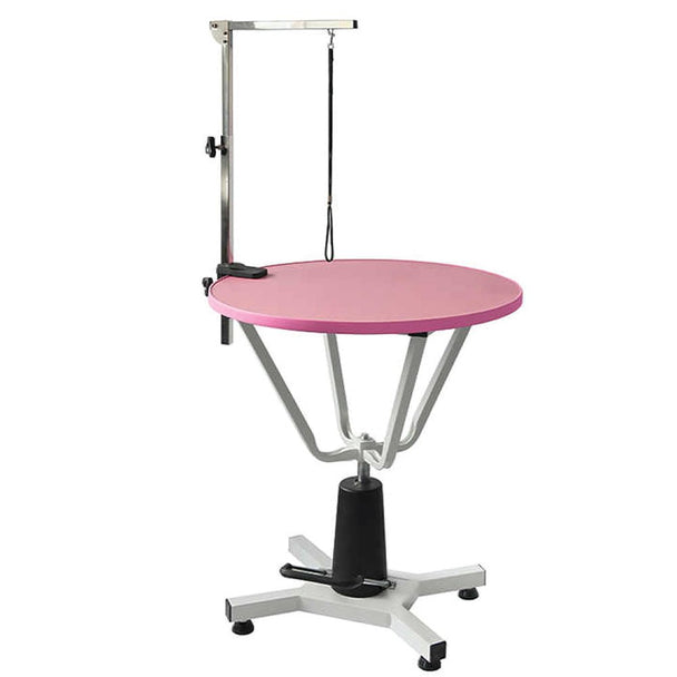 N - 204C Hydraulic Lift Table Round Top - Grooming Table