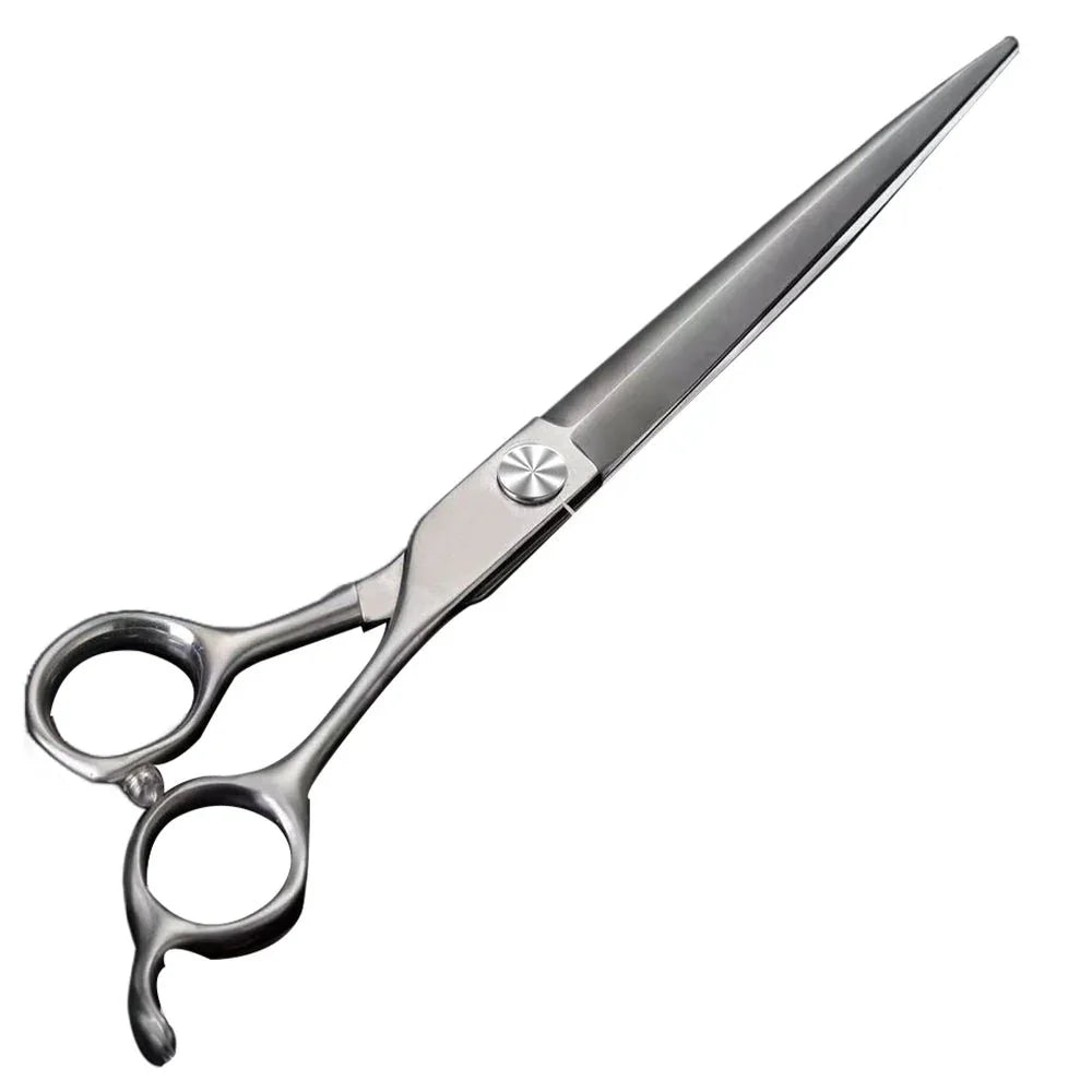 7” Straight Shears – Japanese 440C Steel - Grooming Scissors against white background