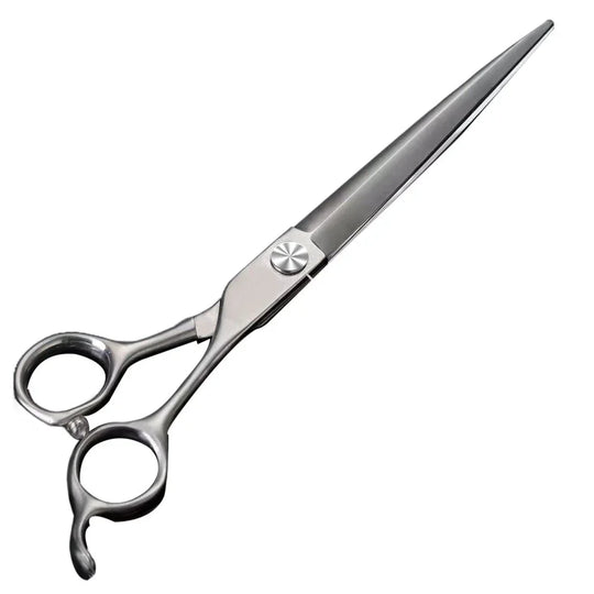 7” Straight Shears – Japanese 440C Steel - Grooming Scissors against white background